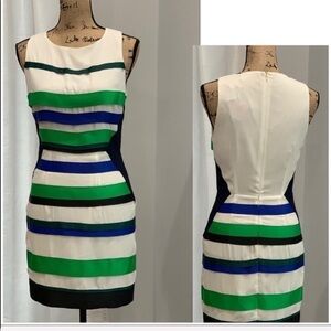 Fable multicolored tiered ribbon dress